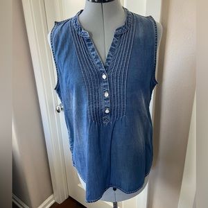 Lucky Brand Denim Tank Top, Blue, Size M